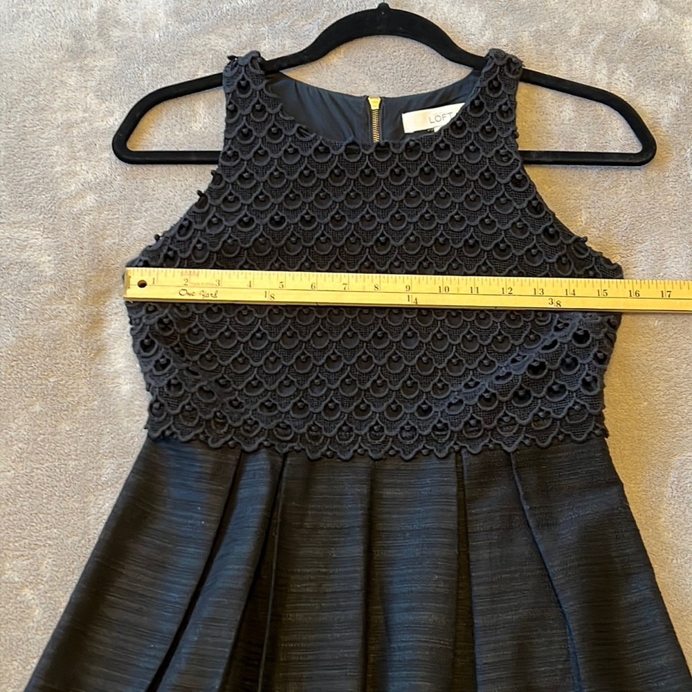 LOFT Black Woven Lace sleeveless Dress 0 Petite - Picture 14 of 16